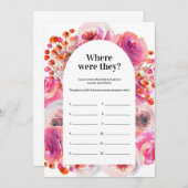 Invitation Où Étaient-Ils Jeu De Douche Bright Floral Card (Devant / Derrière)