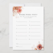 Invitation Où Étaient-Ils Tomber Fête des mariées Florale Jeu (Devant)
