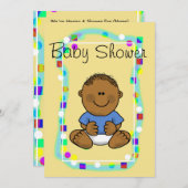 Invitation ou Faire-part Brown bébé garçon douche (Devant / Derrière)