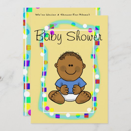 Invitation ou Faire-part Brown bébé garçon douche (Devant / Derrière)