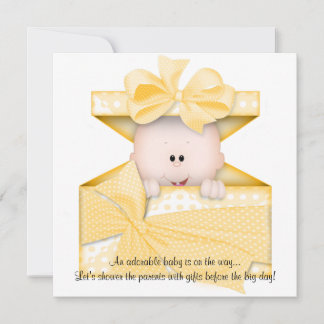 Invitation ou Faire-part de Baby shower jaune