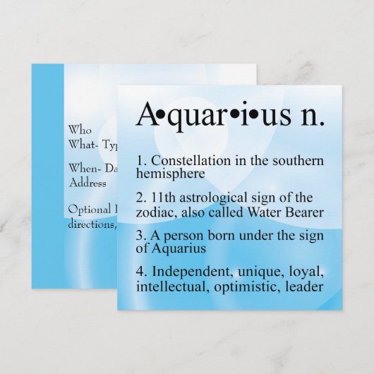 Invitation ou faire-part de naissance (Devant / Derrière)