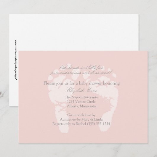 Invitation ou Faire-part d'impressions de pieds (Devant / Derrière)