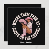 Invitation Où Ils Vont Aux Bottes Sur Le Sol Noir (Devant / Derrière)