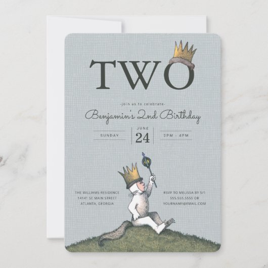 Invitation Où les choses sauvages sont 2ème anniversaire (Devant)