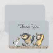 Invitation Où les choses sauvages sont le Merci Baby shower (Devant / Derrière)