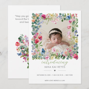 Invitation Où les fleurs sauvages poussent Bienvenue Bébé