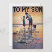 Invitation Où que votre voyage dans la vie-Pêche Papa à fils (Devant)