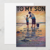 Invitation Où que votre voyage dans la vie-Pêche Papa à fils (Devant / Derrière)