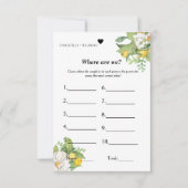 Invitation Où sommes-nous lemonThème jeu de douche nuptiale (Devant)