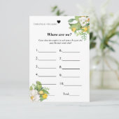 Invitation Où sommes-nous lemonThème jeu de douche nuptiale (Debout devant)