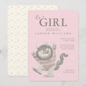 Invitation Où sont les choses sauvages | Baby shower fille (Devant / Derrière)