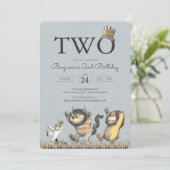 Invitation Où sont les monstres 2e anniversaire (Debout devant)