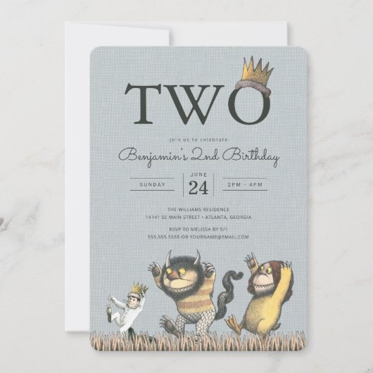Invitation Où sont les monstres 2e anniversaire (Devant)