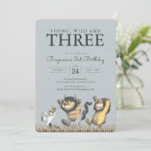 Invitation Où sont les monstres ? 3e anniversaire (Debout devant)