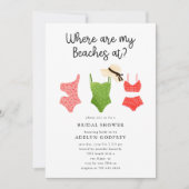 Invitation Où Sont Mes Plages À La Fête des mariées (Devant)