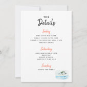 Invitation Où sont mes plages ? Itinéraire de la bachelorette (Dos)