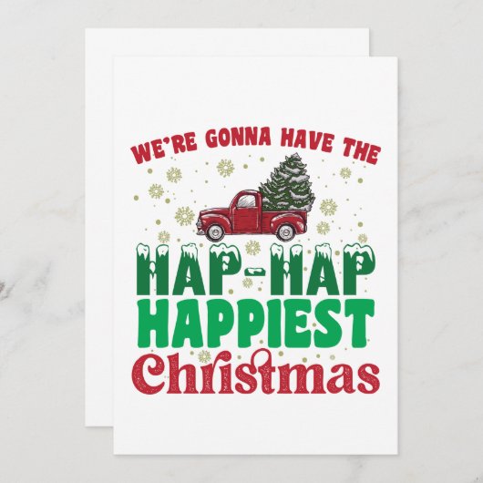 Invitation Où Vont Avoir Le Hap Hap Happy Plus Joyeux Noël (Devant / Derrière)