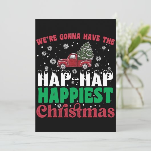 Invitation Où Vont Avoir Le Hap Hap Happy Plus Joyeux Noël (Debout devant)