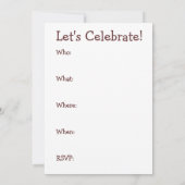 Invitation Ouah ! Pie Fêtons la fête PA Dutch (Dos)