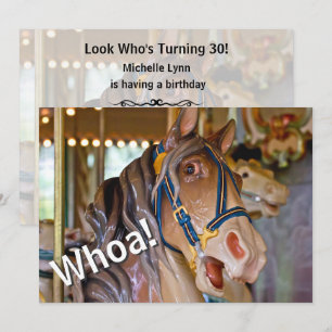 Invitation Ouah ! Regardez qui est 30 Carousel Horse Invitati