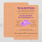 Invitation OUAIS ! Purple Cowgirl Anniversaire Fête Invitatio (Devant / Derrière)