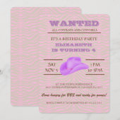 Invitation OUAIS ! Purple Cowgirl Anniversaire Fête Invitatio (Devant / Derrière)