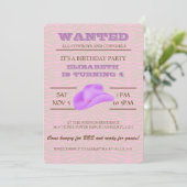 Invitation OUAIS ! Purple Cowgirl Anniversaire Fête Invitatio (Debout devant)