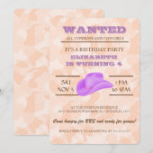Invitation OUAIS ! Purple Cowgirl Anniversaire Fête Invitatio (Devant / Derrière)