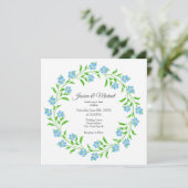 Invitation Oubliez-moi non aquarelle Floral Wreath (Debout devant)