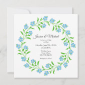Invitation Oubliez-moi non aquarelle Floral Wreath (Devant)