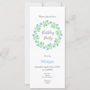 Invitation Oubliez-moi non aquarelle Floral Wreath