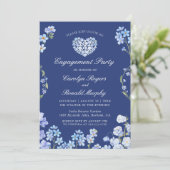 Invitation Oubliez-moi non Floral Love Heart Engagement Party (Debout devant)