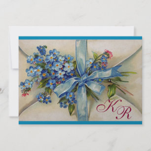 Invitation OUBLIEZ-MOI NOTES MONOGRAM, BLUE MARIAGE PARTY arg