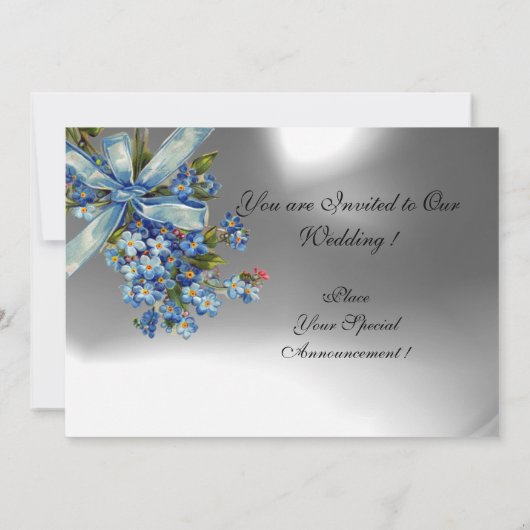 Invitation OUBLIEZ-MOI NOTES MONOGRAM MARIAGE PARTI bleu blan (Dos)
