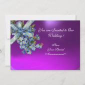 Invitation OUBLIEZ-MOI NOTES MONOGRAM MARIAGE PARTI bleu viol (Dos)