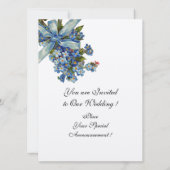 Invitation OUBLIEZ-MOI NOTES MONOGRAM, MARIAGE PARTI or bleu (Dos)
