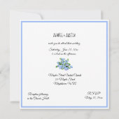 Invitation Oubliez-Moi-Nots Bleu Élégant (Dos)