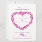 Invitation Oubliez-moi pas coeur art mariage rose blanc (Devant)