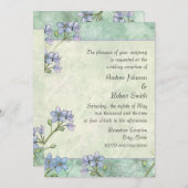 Invitation Oubliez-Moi Pas Floral Printemps Réception De Mari (Devant / Derrière)