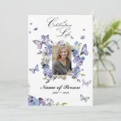 Invitation Oubliez-moi pas la célébration de la vie funéraire (Debout devant)