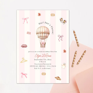 Invitation Oui Elle a Trois Ans Paris French Anniversaire