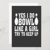 Invitation Oui, je joue au bowling comme une fille, essayez d (Devant / Derrière)