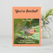 Invitation Oui je mords l'insecte d'assassin (Debout devant)