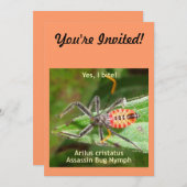 Invitation Oui je mords l'insecte d'assassin (Devant / Derrière)