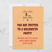 Invitation Oui, je sais conduire une manuelle dit la sorcière (Dos)