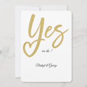 Invitation Oui Nous faisons blanc mariage or (Dos)