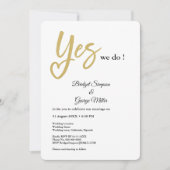 Invitation Oui Nous faisons blanc mariage or (Devant)