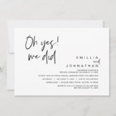 Invitation Oui, nous l'avons fait, évasion amoureuse (Devant)