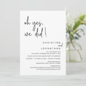 Invitation Oui, On L'A Fait, Mariage Elopement Dancing Party (Debout devant)